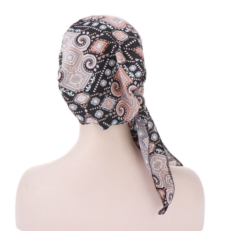 bright silk punched fabric flower turban hat flower turban hat Muslim can hide hair turban hat_voghion.com