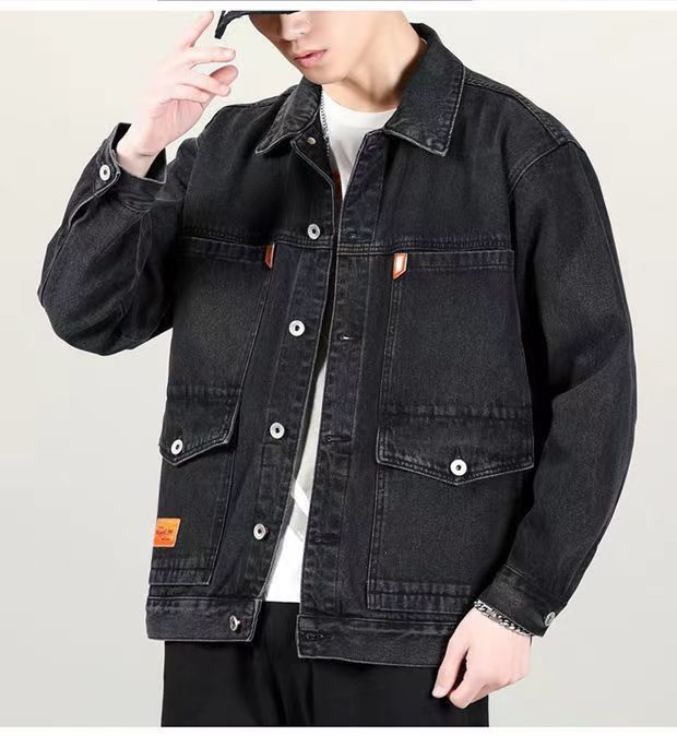 Spring and Autumn denim 2022 new trendy brand high-end multi pocket workwear loose oversized men's jacket_voghion.com