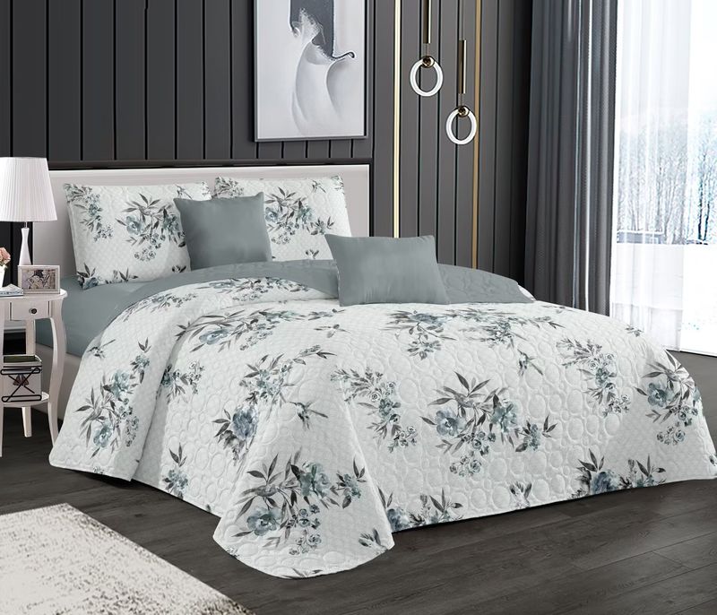 Couverture matelassée trois pièces imprimée respirante lavable en machine pour lit double extra large_voghion.com