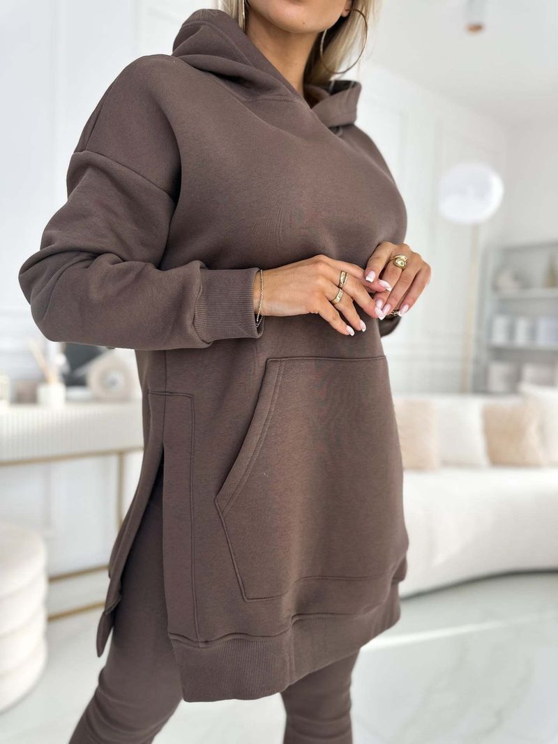 Dammekleeder Sport Fräizäit Kapuzen Sweatshirt verdickt Gefüttert Leggings zweedeeleg Kostüm_voghion.com