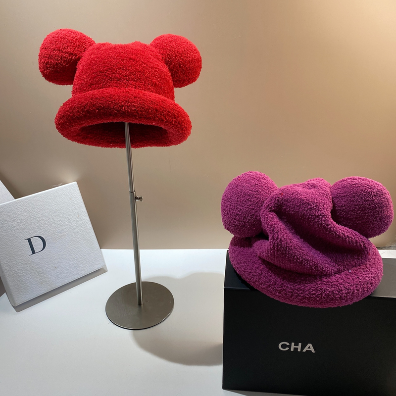 Cappello con orecchie d'orso in versione leggera, alla moda, carino, dolce, autunno e inverno, versatile, con personalità_voghion.com