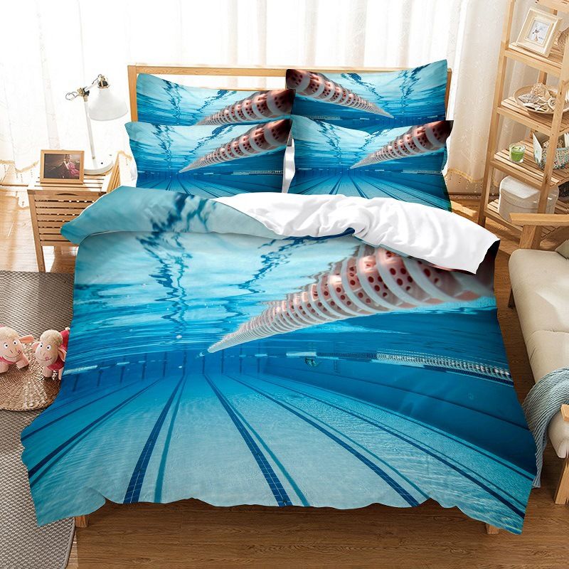 Individuelles 3D-Digitaldruck-Bettwäscheset für Schwimmbadbetten_voghion.com
