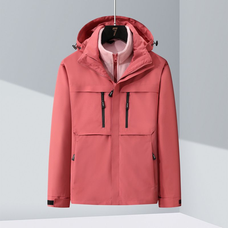 Giacca da trekking unisex 3 in 1 impermeabile antivento in caldo pile di visone con fodera interna staccabile_voghion.com