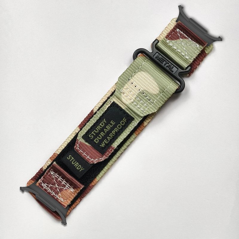 Velegnet til Samsung Galaxy Watch Ultra Metal Connector Velcro Sports Nylon Loop Flettet Rem_voghion.com