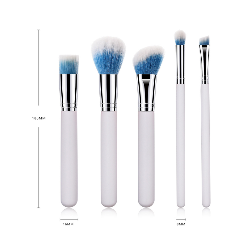 Pennelli per trucco da 5 pezzi, strumenti di bellezza, manico in legno Yuncai, tubo per la bocca, capelli in nylon GUJHUI_voghion.com