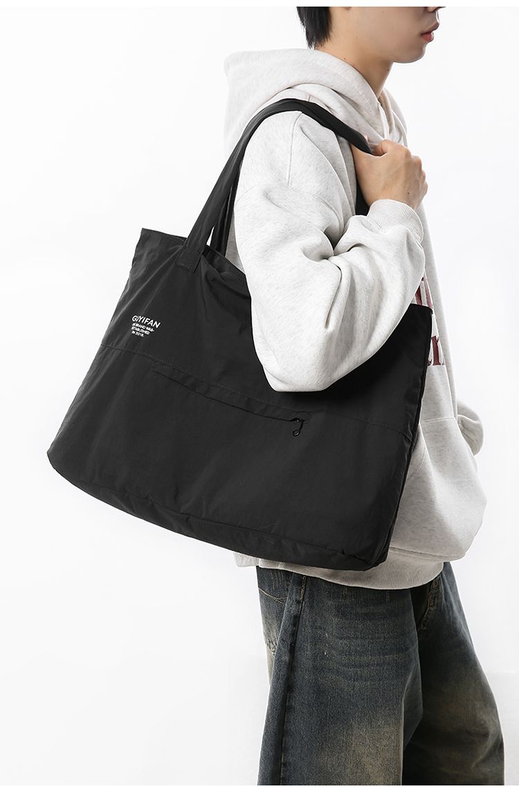 Outdoor Nical Style Original Simplicity Shoulder Waterproof Lightweight Tote Large Capacity Storage Commuter Bag_voghion.com