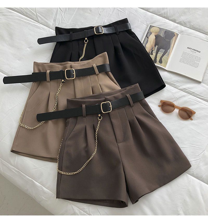 Damkläder Smal hög midja A Line Wide Leg Byxor Mångsidiga Casual Byxor_voghion.com