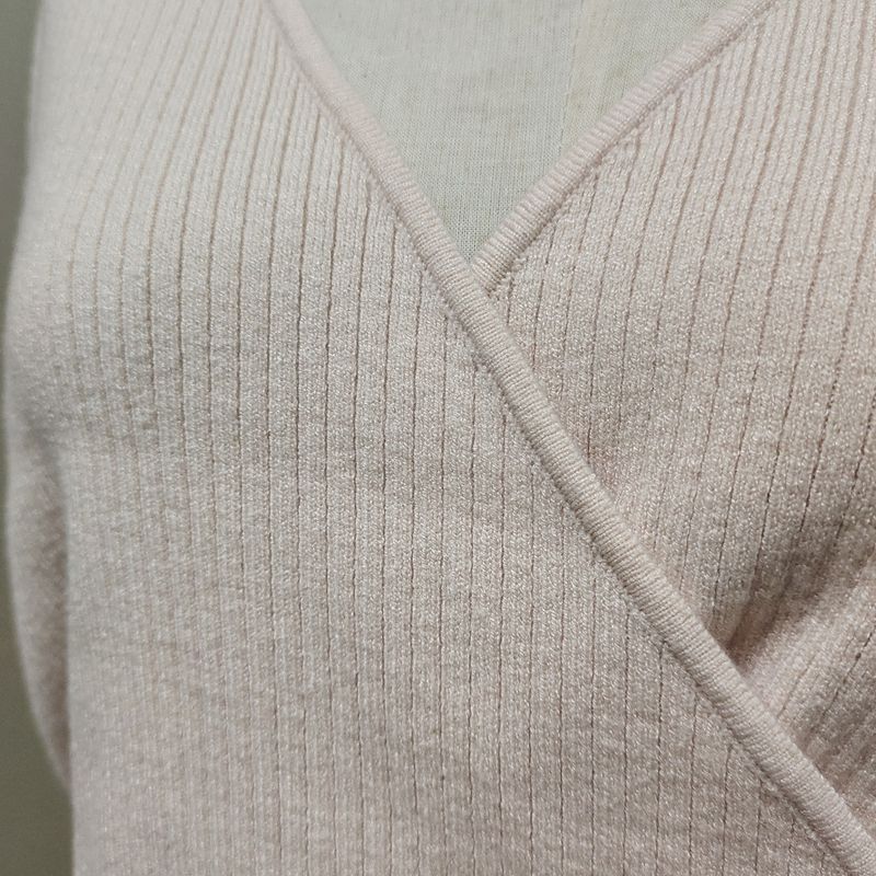 Women’s V-Neck Knit Top & High-Slit Skirt Set – Soft Autumn Layering Essential For Effortless Elegance_voghion.com