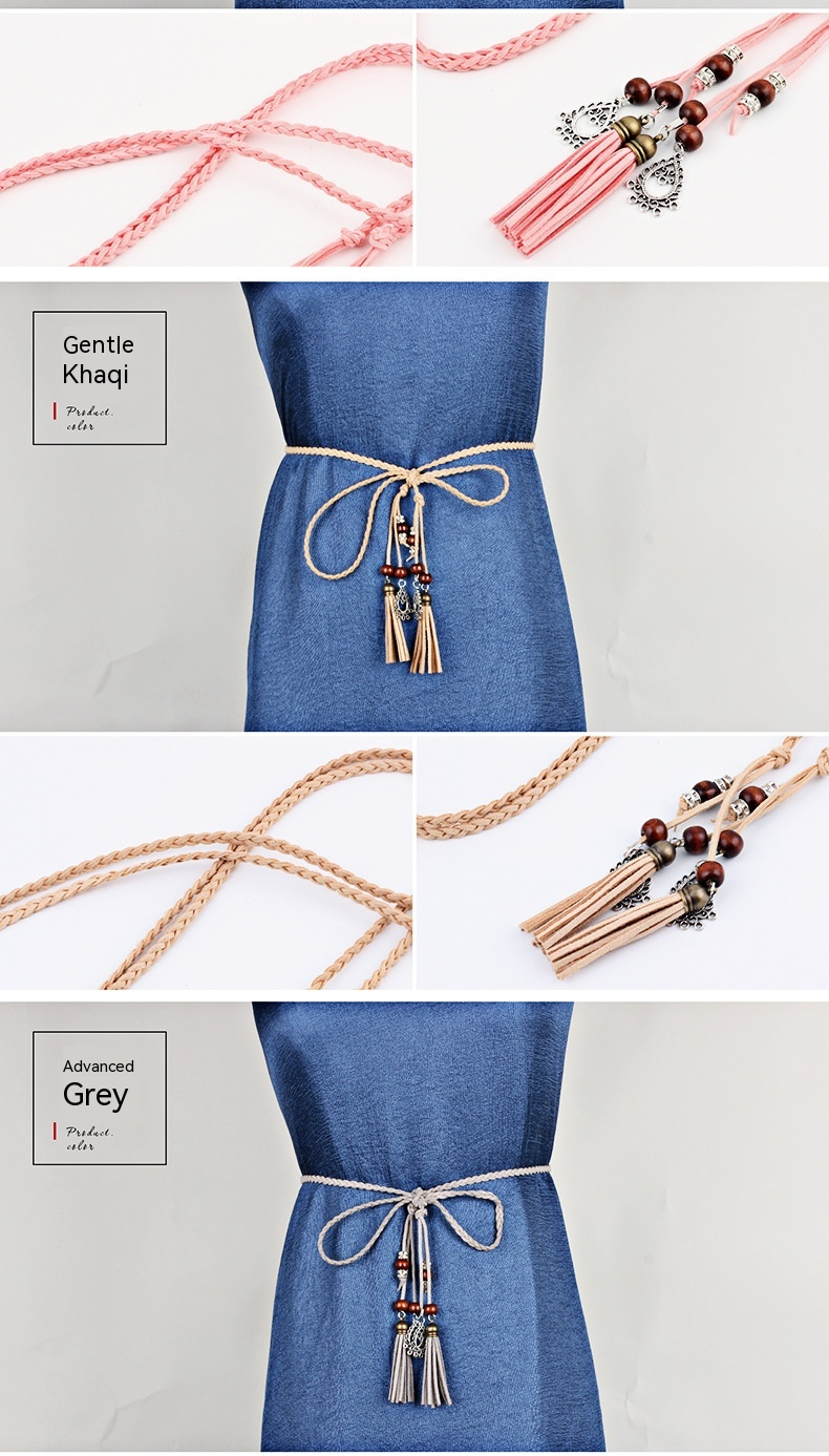 2024 New Korean Handmade Woven Cord Fashion, Casual, Simple And Versatile Women's Sweet Style Pendant With Dress Thin_voghion.com