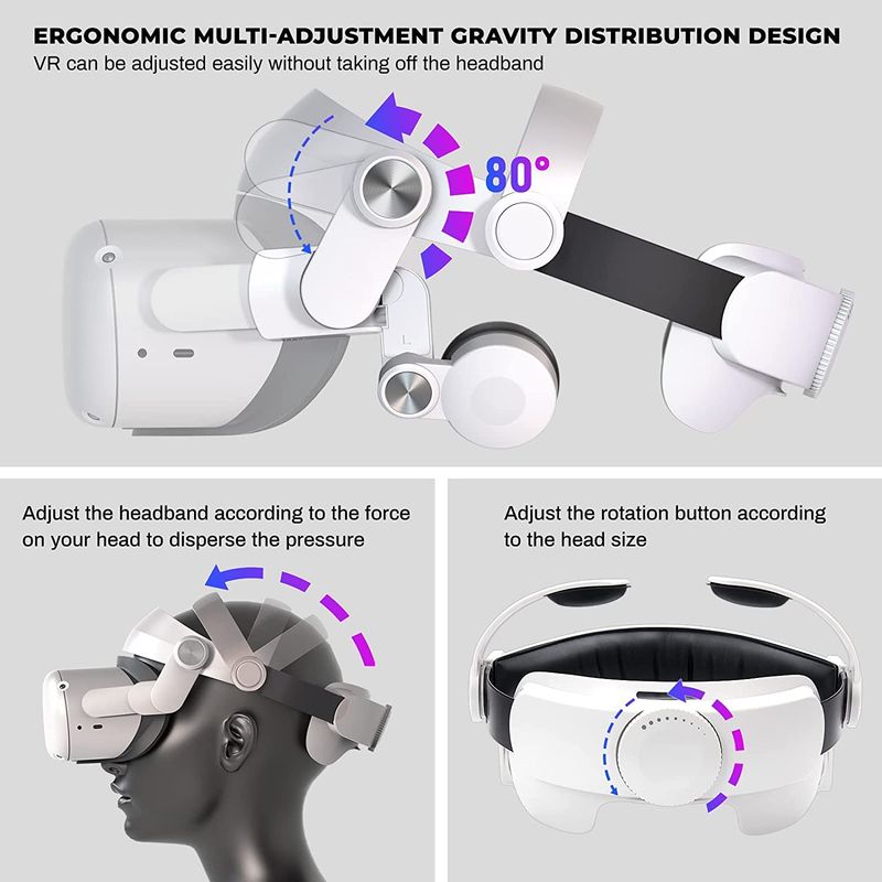 Protectores auditivos para auriculares VR con sonido para Oculus Quest 2 Elite, correa ajustable para la cabeza, correa Halo, auriculares para Oculus Quest 2, accesorios_voghion.com