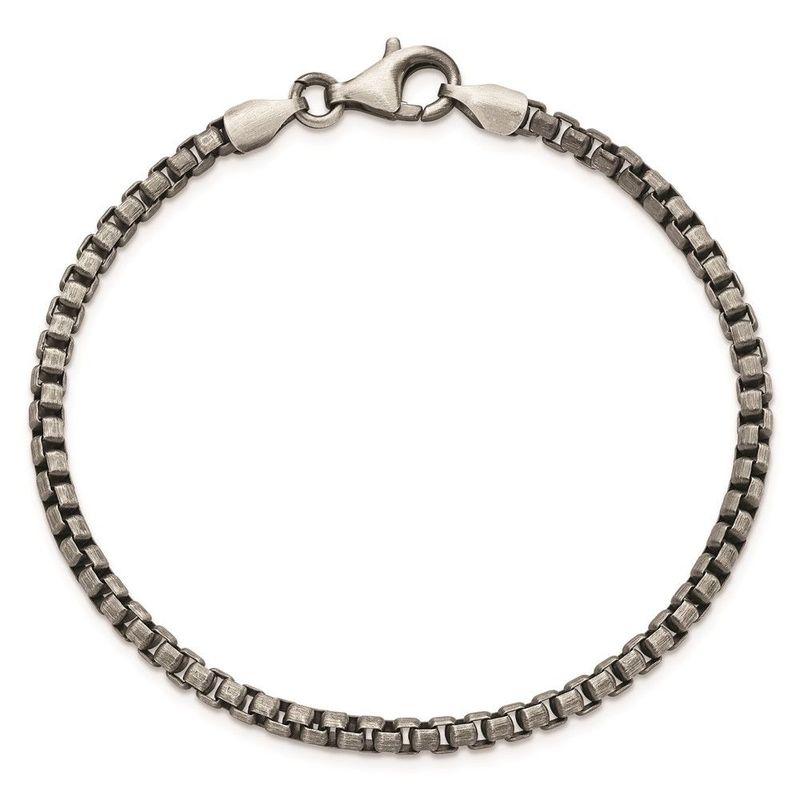 Sterling Silver Antiqued Brushed Bracelet_voghion.com