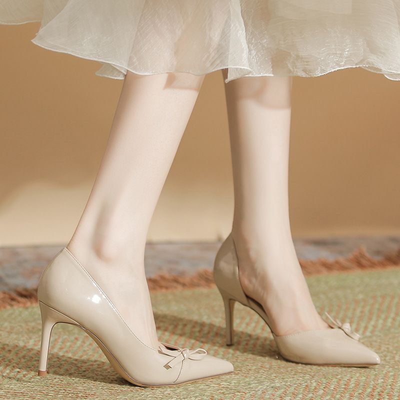 H6338-6 Sheepskin Pads Summer High Heels Women Pointed Toe Side Hollow Spring Single Shallow Mouth Stiletto Niche_voghion.com