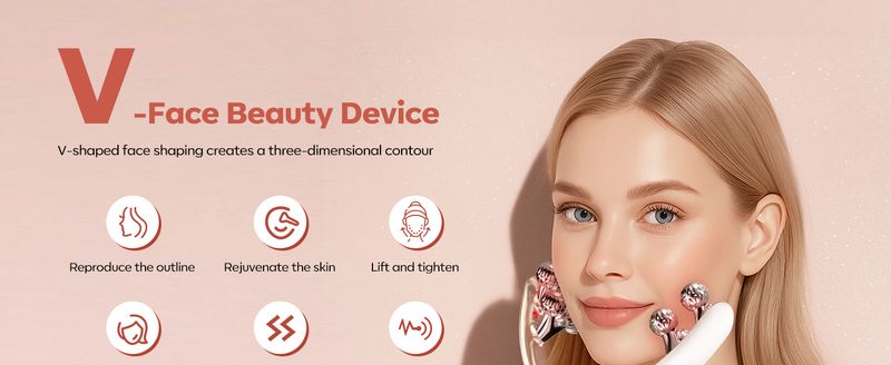 Facial Slimming Massager Red-Light-Therapy-for-Face And Neck,Vibrating Facial Massager With Thermals For Wrinkles, Double Chin,Firming And Lifting_voghion.com