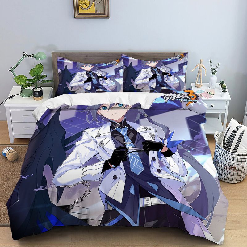 Serie Collapse, set di biancheria da letto da quattro pezzi, stile cartone animato carino, set da tre pezzi_voghion.com
