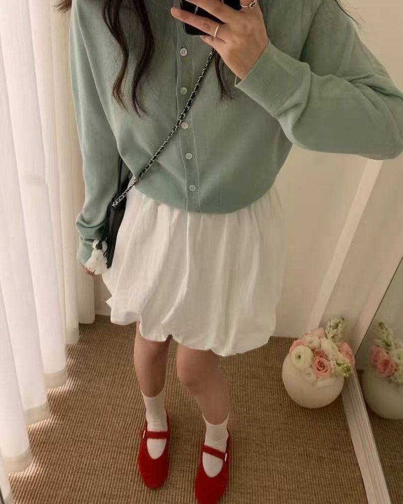 Cowhide Version Version Of Round Toe Mary Jane Shoes, Brushed Cowhide Shallow Mouth Flat Shoes, Red Single Shoes For Women_voghion.com