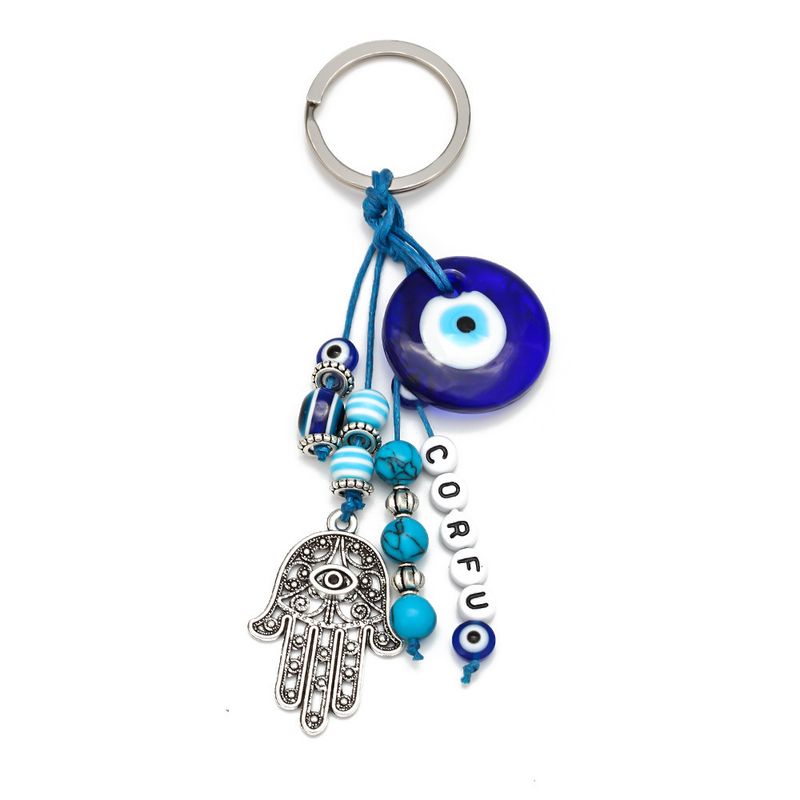 New Keychain, European And American Devil's Eye Palm Keychain Retro Popular Car Hanging_voghion.com