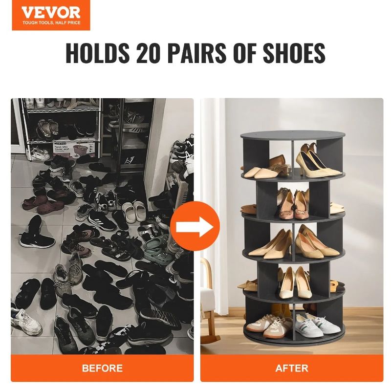 Espositore per scarpe a più livelli, girevole, girevole a 360°, girevole a 5 livelli, girevole a 360°, girevole a 360°_voghion.com