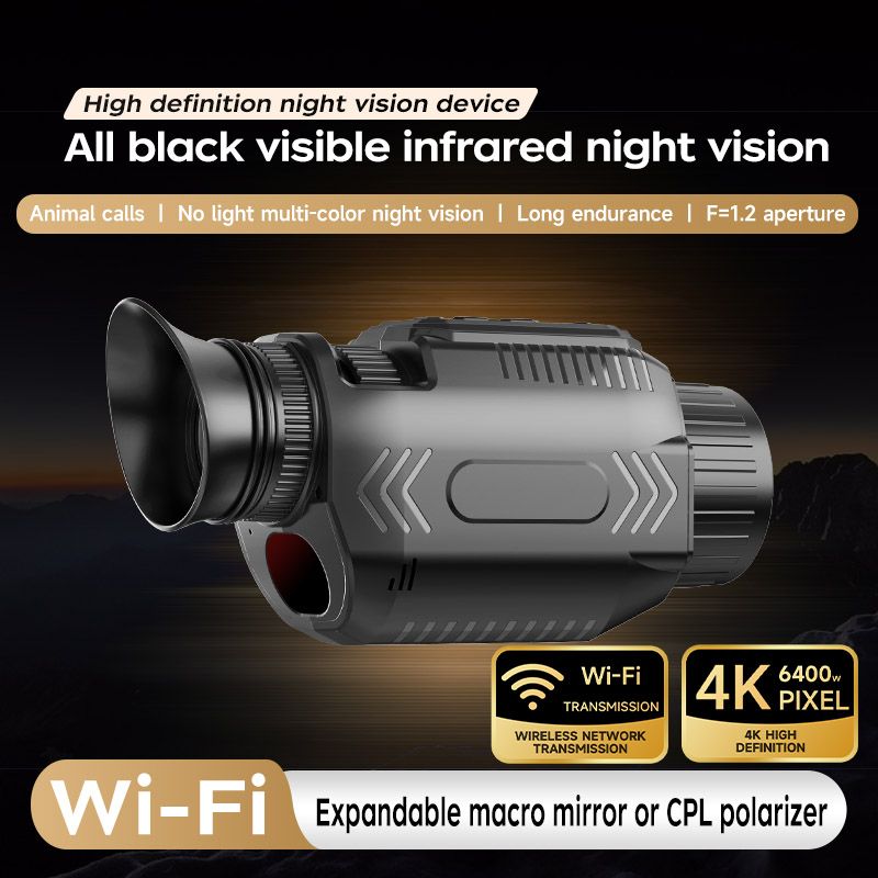Dispositivo de visão noturna infravermelho D15 HD, simulação de som de animais, WiFi, ferramenta de mira visual colorida totalmente preta, câmera de vigilância_voghion.com