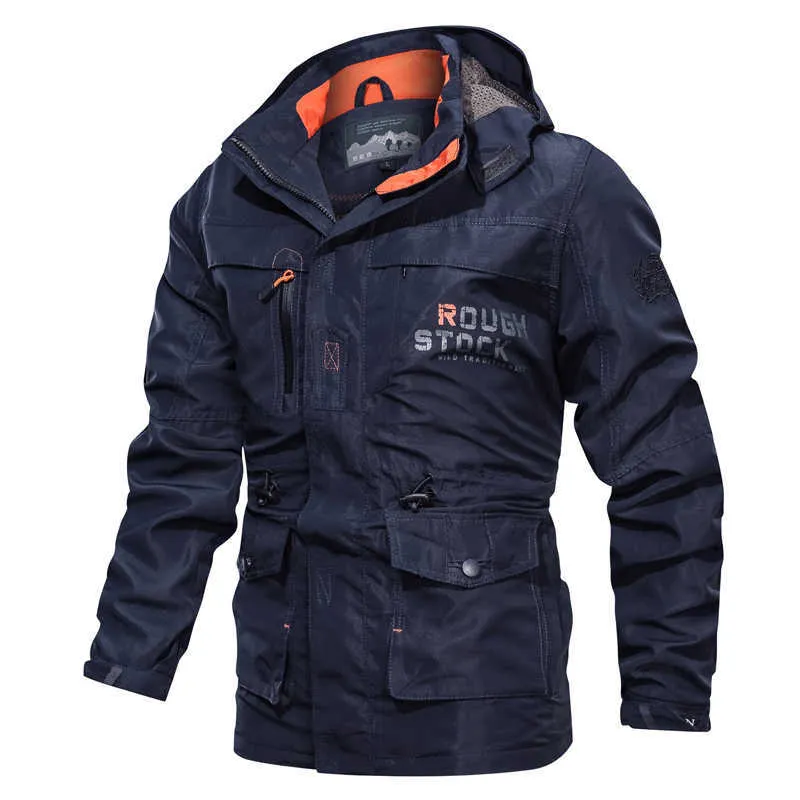 Men's Jackets Men Tactical Jacket Autumn Quick Dry Military Style Army Coat Male Multi Pockets Hooded Windbreaker_voghion.com