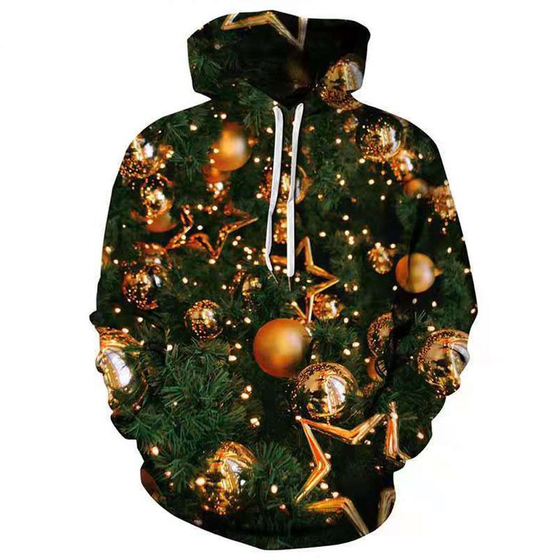 Felpa con cappuccio da uomo con albero di Natale, stampa 3D, felpa oversize, moda Harajuku, giacca ampia, pullover casual con cappuccio, streetwear_voghion.com