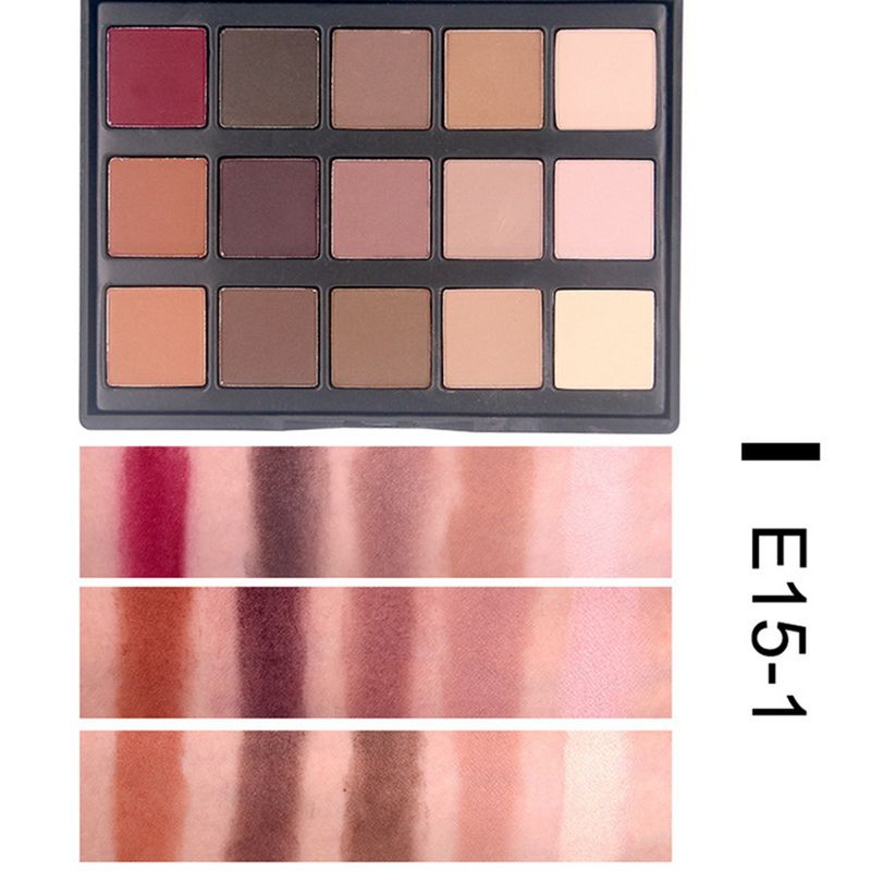 Eye Shadow POPFEEL 15 Color Eyeshadow Palette Multi Color Eyeshadow Palette Earth Color Pearlescent Matte Eyeshadow Palette EP15_voghion.com
