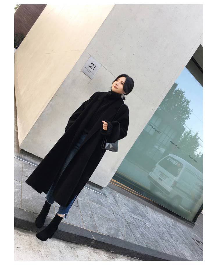 Hepburn Tarzı Yün Palto Orta Boy Sonbahar ve Kış Kore Popüler Çift Yüzlü Kalın Yün Palto Kadınlar İçin_voghion.com