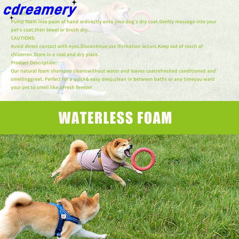 Cat Dog Waterless Shampoo Foam Dry Cleaning Mousse Spray No Rinse Pet Grooming Foam For All Pets_voghion.com