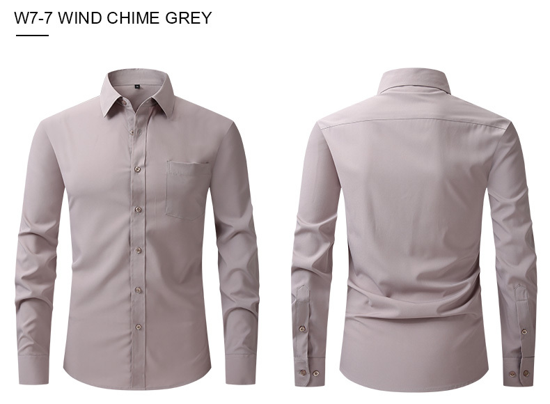 Camicia elasticizzata su quattro lati, da uomo, stile business casual, a maniche lunghe, camicia professionale da uomo_voghion.com