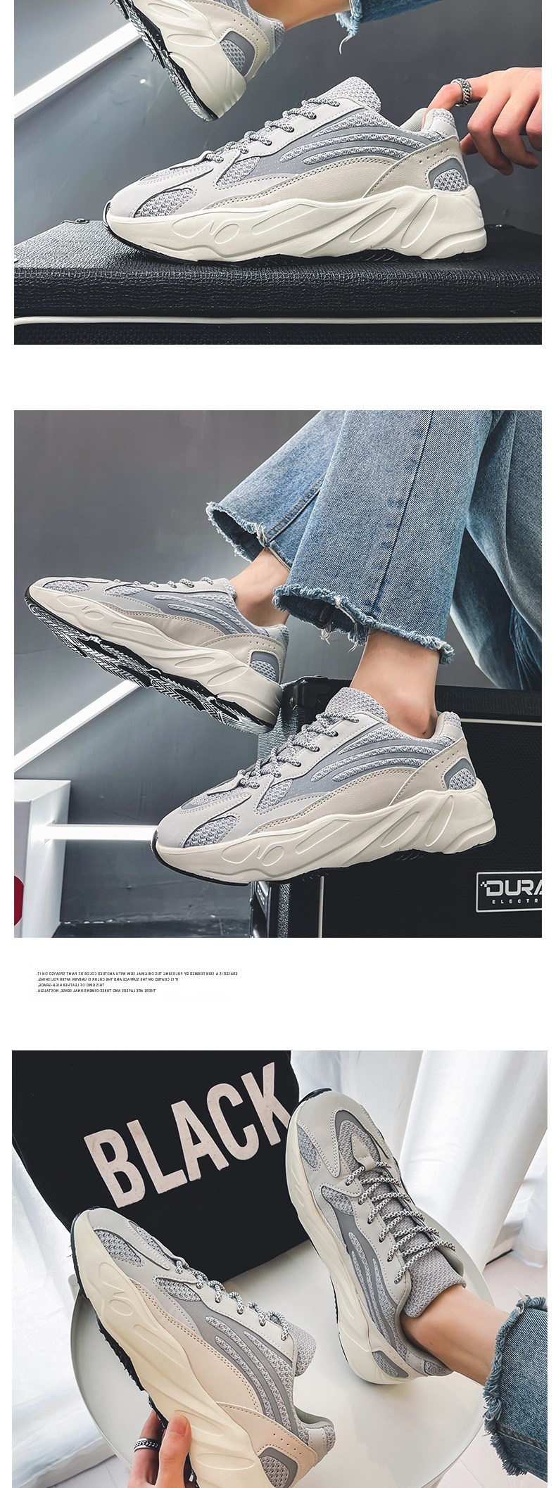 Scarpe da uomo versione coreana Scarpe alla moda per giovani Scarpe da papà in cocco Scarpe da ginnastica da corsa riflettenti Scarpe da uomo Scarpe da ginnastica_voghion.com