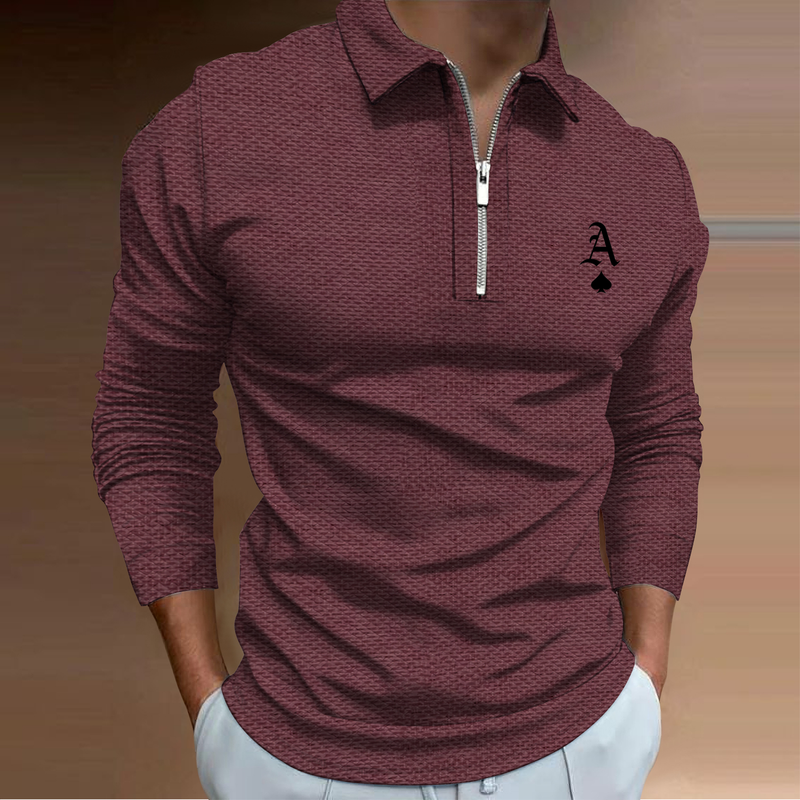 2023 vårens nya 3D-tryckta lapel långärmade casual t-shirt för män gata mode alfabetet pikétröja rand_voghion.com