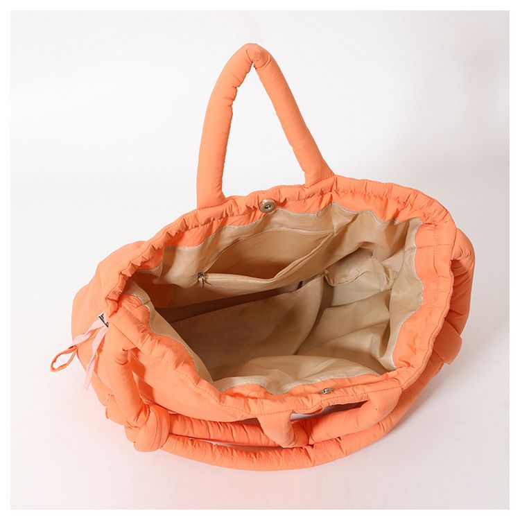 New style portable down cotton bag winter versatile fashion shoulder messenger bag multifunctional pleated casual backpack_voghion.com