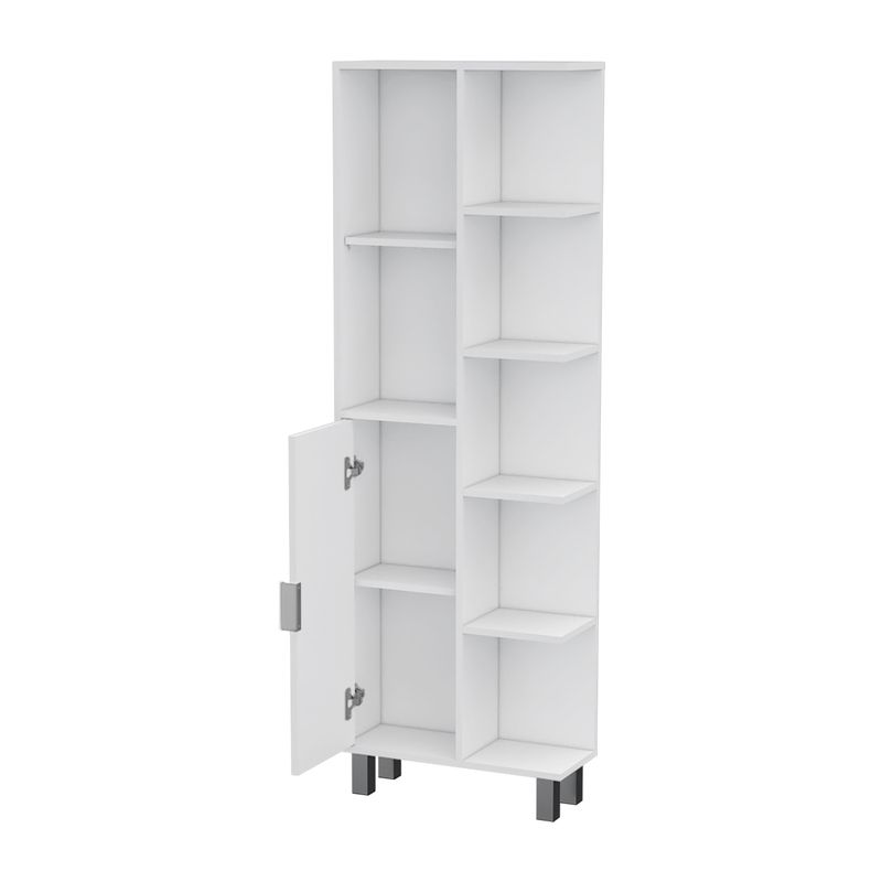 Natalie White 9-Shelf Linen Cabinet_voghion.com