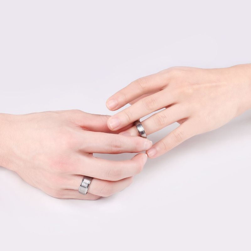 Vendita calda Tigrade Anello in carburo di tungsteno per uomo Fedi nuziali di fidanzamento 6/8mm Colore argento Marchio Design classico Incisione Anelli taglia_voghion.com