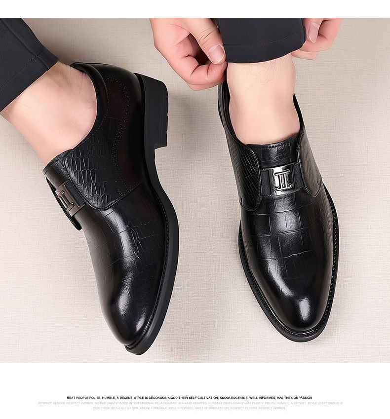 Herren Business-Kleid Schuhe Leder Britische Freizeitschuhe Herren spitze Rindsleder Schuhe Hochzeitsschuhe_voghion.com