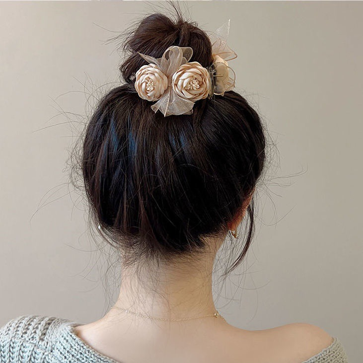 Accessori per capelli di fascia alta, sfera di fiori, fermaglio per capelli sul retro dei capelli delle donne, magia fissa_voghion.com