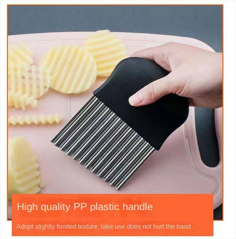 Edelstahl Kartoffel Wellenförmige Cutter Küche Werkzeug Französisch Fry Crinkle Cutter Slicer_voghion.com