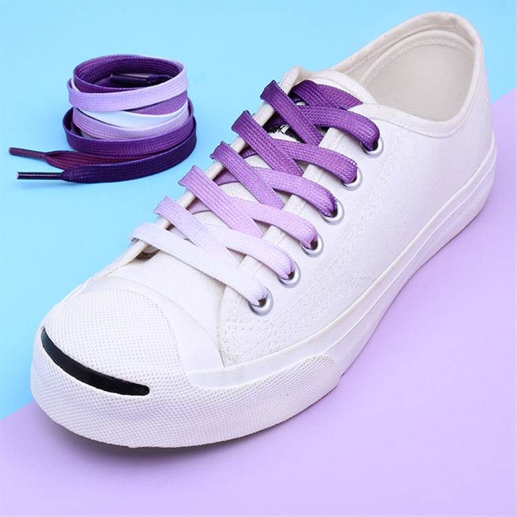 Schuhzubehör Farbverlauf Schnürsenkel Sportschuhe weiße Schuhe Segeltuchschuhe Kinder Persönlichkeit trendige flache Schnürsenkel_voghion.com