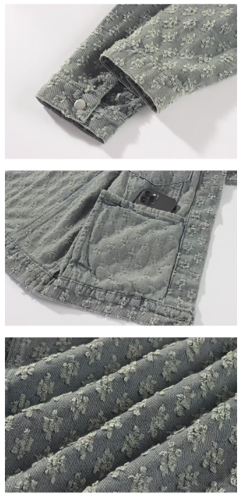 Nieuw Amerikaans denim pak voor heren, veelzijdige lente- en herfstjas, jacquard casual trend, reversoverhemd, wijde broek_voghion.com