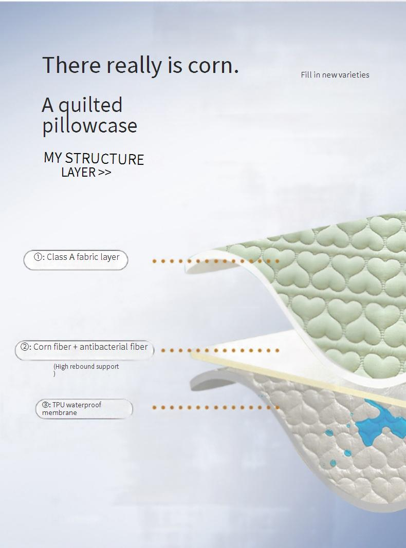 Quilted Waterproof Pillowcase Type A 48x74 Pillowcase One Pair Household Waterproof Single Pillow Core Liner Isolation Layer_voghion.com