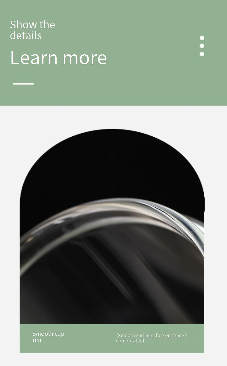 Bicchiere in vetro borosilicato di alta qualità con coperchio e cannuccia, resistente al calore (fino a 300°C) per caffè freddo, bubble tea e bevande fredde._voghion.com