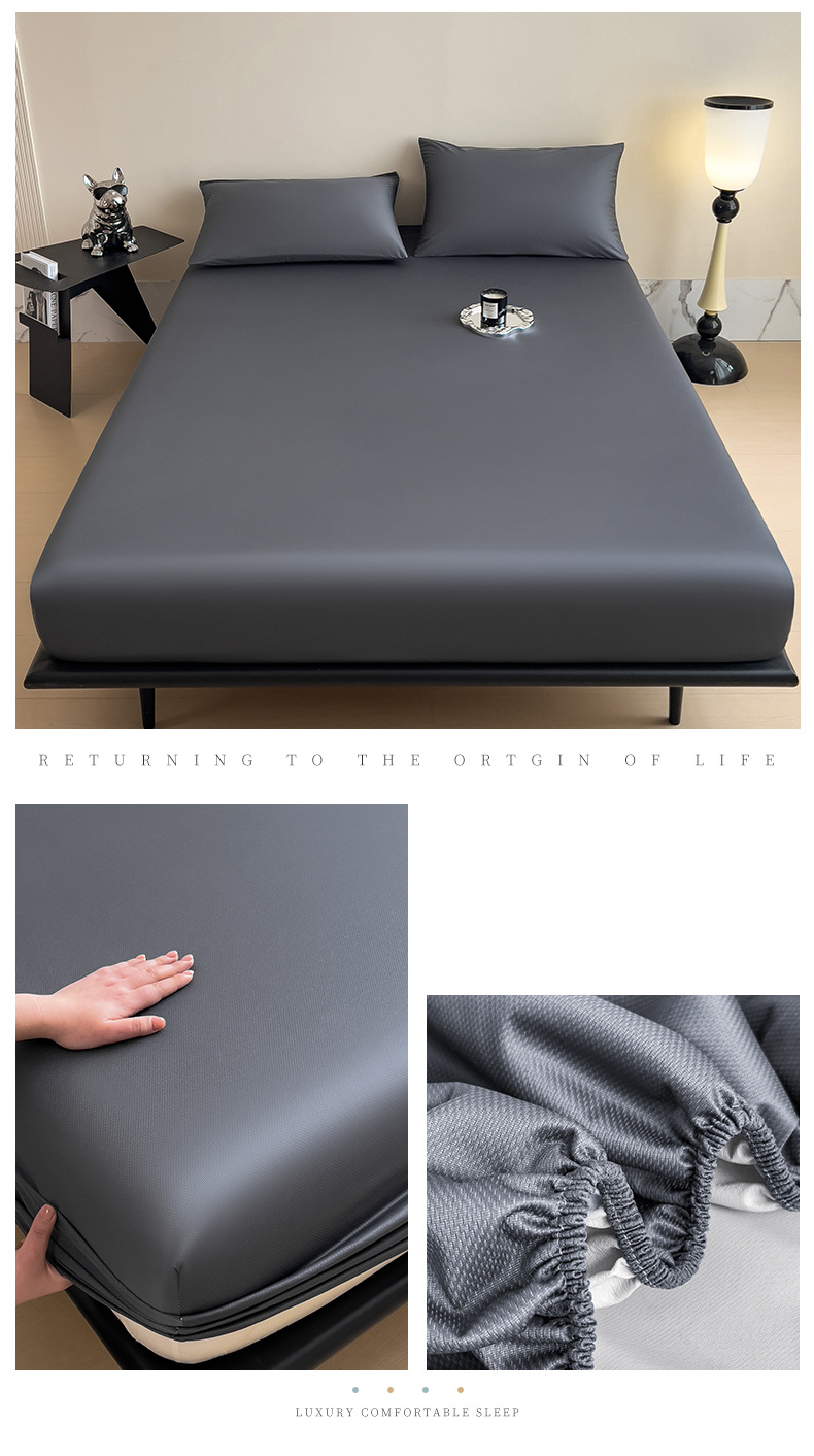 Knitted Waterproof Mattress Protector - Dustproof Single Bed Sheet For Home & Travel_voghion.com