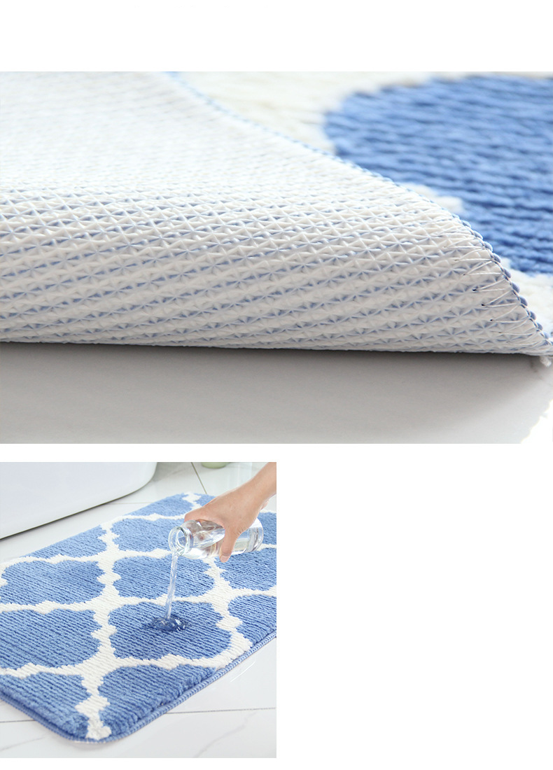 Alfombra de baño absorbente de estilo nórdico: alfombra geométrica antideslizante y esponjosa para baño, dormitorio y entrada._voghion.com