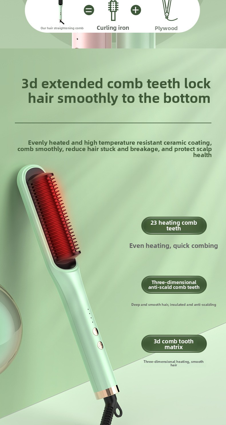 2-In-1 Straightening & Curling Iron With Ionic Technology - Anti-Frizz Hair Styler For Damage-Free Styling - Adjustable Temp 300°F-450°F_voghion.com