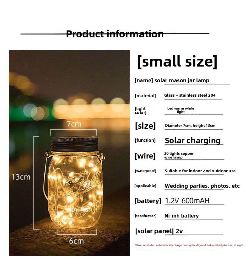 Solar Crackled Glass Mason Jar Lantern – Waterproof Outdoor Hanging Light With 30 LED Bulbs (Warm White/Color-Changing), IP55, 6-12H Auto Lighting_voghion.com
