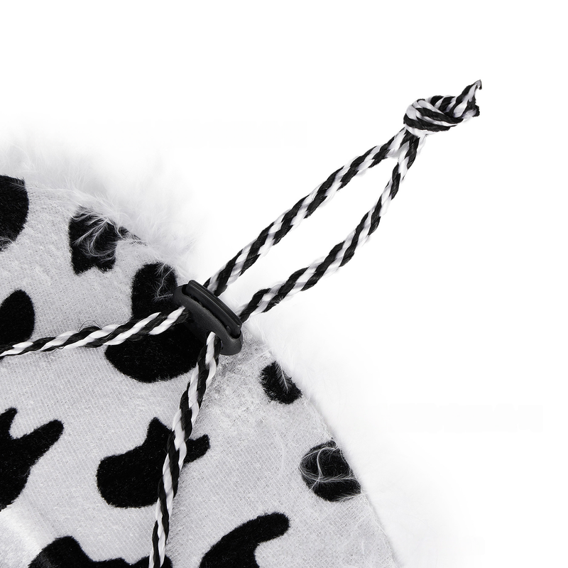 Milk Print White Feather Cowboy Hat Black And White Fur Print Milk White Feather Plush Cowboy Hat_voghion.com