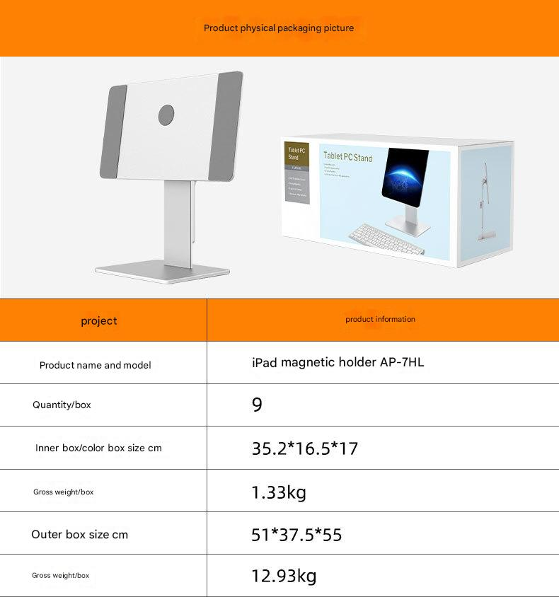 360 ° Rotation Magnetic Tablet Stand For Ipad Pro 12.9 Inch 11inch Adjustable Floating Aluminum Alloy Desktop Stand_voghion.com