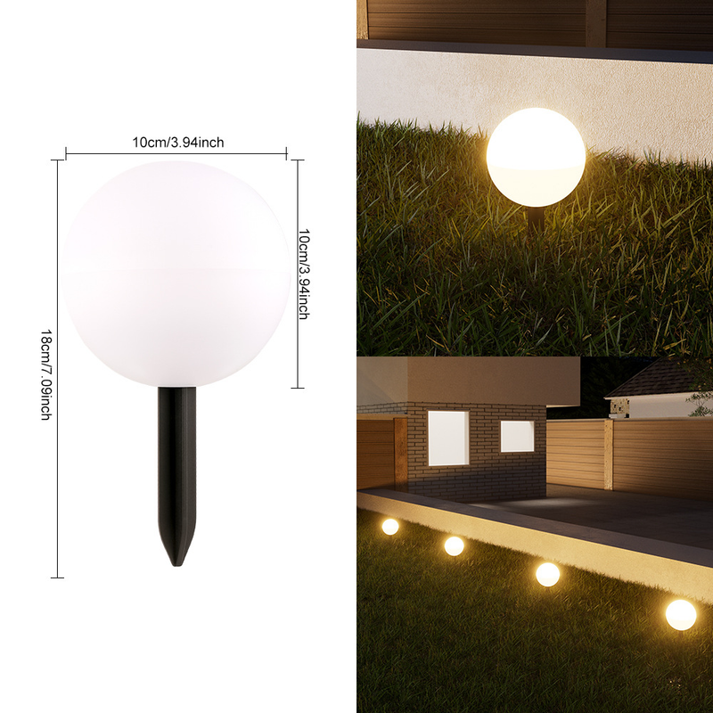 10CM Solar Ball Lights Outdoor - Waterproof LED Garden Lights With 6-12H Illumination, Warm/White Light Options For Patio, Pathway, Yard Decor_voghion.com