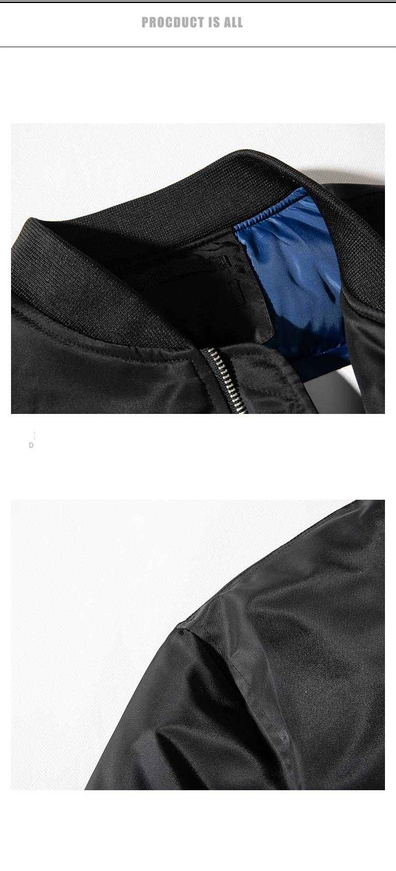 Unisex Bomber Jacket With Quilted Lining, Lightweight Spring Outerwear For Men & Women, Slim Fit Stand Collar Zip-Up Jacket_voghion.com