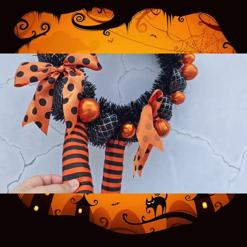Halloween Wreath Door Hanging Skull Haunted House Decoration Pendant Ornaments Festive Atmosphere Props Holiday Layout_voghion.com