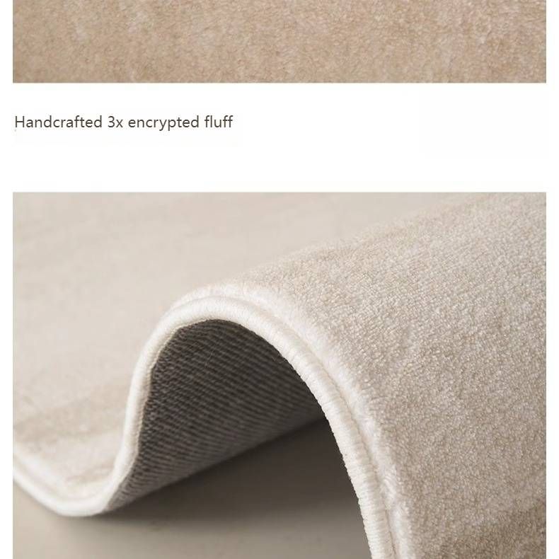 Luxury Cream-Colored Living Room Rug – Soft Polyester Sofa Carpet For Bedroom & Lounge – Stain-Resistant Easy-Clean Area Mat_voghion.com